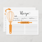 手でモダンレタータンジェリンウィスクレシピカード ポストカード (正面/裏面)