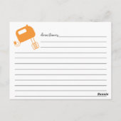 手でモダンレタータンジェリンウィスクレシピカード ポストカード (裏面)