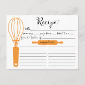 手でモダンレタータンジェリンウィスクレシピカード ポストカード (正面)