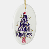 手でモダンレターブルーのクリスマスツリー セラミックオーナメント (右)