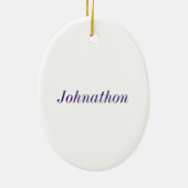 手でモダンレターブルーのクリスマスツリー セラミックオーナメント (裏面)