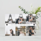 手でモダン手紙を書いた写真のコラージュ サンキューカード (スタンド正面)