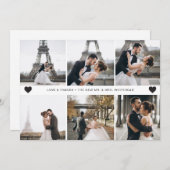 手でモダン手紙を書いた写真のコラージュ サンキューカード (正面/裏面)