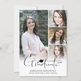 手でモダン手紙を書いた大学院のキャップ5枚の写真 案内状