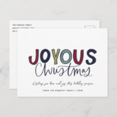 手でレタモダンーされたスタイルクリスマスカード シーズンポストカード (正面/裏面)