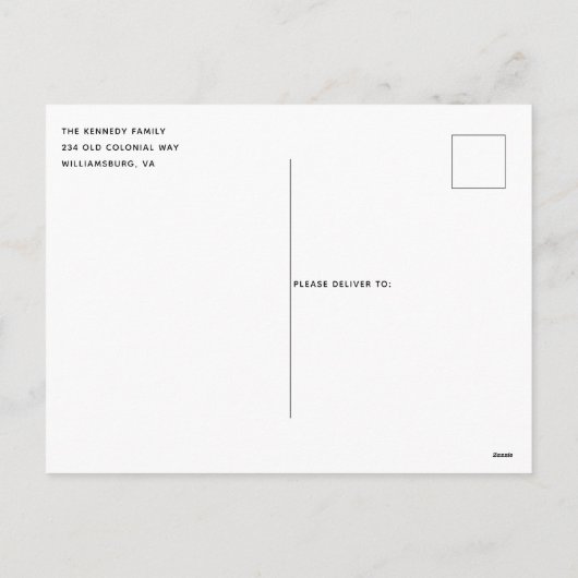 手でレタモダンーされたスタイルクリスマスカード シーズンポストカード (裏面)