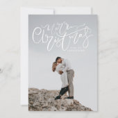 手でレタモダンーされたメリークリスマスオーバーレイ写真 シーズンカード (正面)