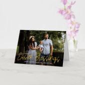 手でレターゴールド箔イースターの恵み写真 箔シーズンカード (蘭)