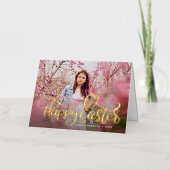 手でレターゴールド箔スクリプトフォトイースターカード 箔シーズンカード (正面)