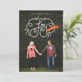 手でレタージョイ赤いリボンの休日の写真 シーズンカード (スタンド正面)