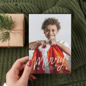 手でレタースターメリーリー雪片の写真 シーズンカード