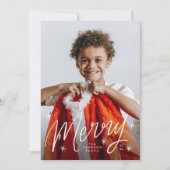 手でレタースターメリーリー雪片の写真 シーズンカード (正面)