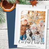 手でレタータード私たちの初めてのクリスマス垂直方向の写真