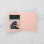 手でレターピーチブルーフローラ写真ありがとう カード (内部)