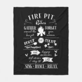 手でレターファイアピットルール黒と白 フリースブランケット (正面)