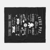 手でレターファイアピットルール黒と白 フリースブランケット (正面(横))