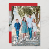 手でレターフェリズNavidad写真クリスマスカード シーズンカード (正面/裏面)