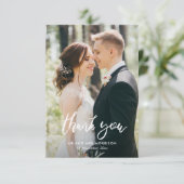 手でレターブラシ結婚タイポグラフィの感謝していユーザ サンキューカード (スタンド正面)