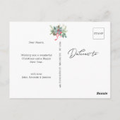 手でレタープレジョイカスタムド写真ホリークリスマス ポストカード (裏面)