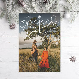 手でレターレジョイスのクリスマスフォト シーズンカード