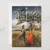 手でレターレジョイスのクリスマスフォト シーズンカード (正面)