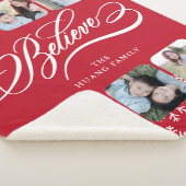 手でレタ信じーしたクリスマス+名前の写真 シェルパブランケット (3/4)