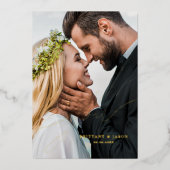 手でレタ結婚ー感謝していの上に 箔招待状 (正面)