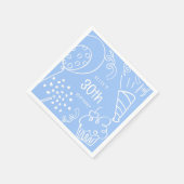 手で任意の年齢の誕生日パーティーバルーンブルー スタンダードカクテルナプキン (角)