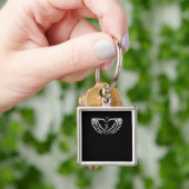 手で作った赤いハートの骨格女性 キーホルダー (手)