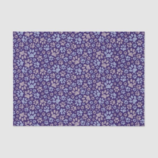 手で動物の紋様を紫とピンクで捺染 薄葉紙 (正面)