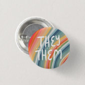 手で取った虹カラフルを宣告する 缶バッジ (正面&裏面)