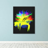 手で太陽の下にいるイルカ キャンバスプリント (インサイチュ (ウッドフロア))