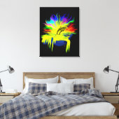 手で太陽の下にいるイルカ キャンバスプリント (インサイチュ (寝室))