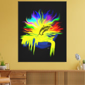 手で太陽の下にいるイルカ キャンバスプリント (インサイチュ (リビング))