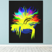 手で太陽の下にいるイルカ キャンバスプリント (インサイチュ (ウッドフロア))