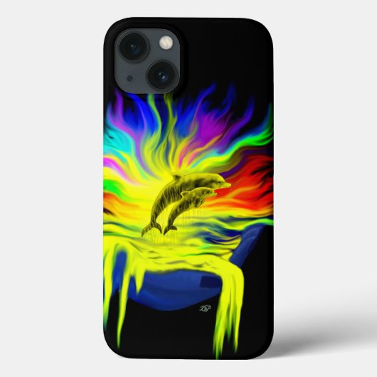 手で太陽の下にいるイルカ Case-Mate iPhoneケース (裏面)