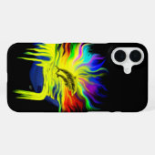 手で太陽の下にいるイルカ iPhoneケース (裏面横)