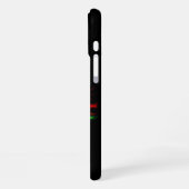 手で太陽の下にいるイルカ iPhoneケース (左側面)