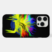 手で太陽の下にいるイルカ iPhoneケース (裏面横)