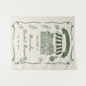 手で市場から新たに引き出されたブライダルシャワー タペストリー (正面(横))