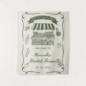 手で市場から新たに引き出されたブライダルシャワー タペストリー (正面)