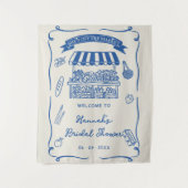 手で市場から新たに引き出されたブライダルシャワー タペストリー (正面)