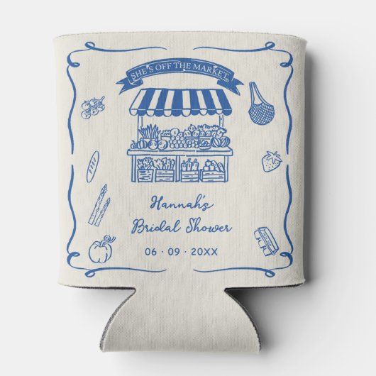 手で市場から新たに引き出されたブライダルシャワー 缶クーラー (裏面)