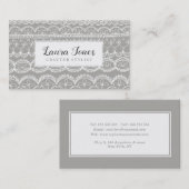 手で引いたレースのクレフターブロガーの宣伝 予約カード (正面/裏面)