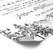 手で引いた山々が詰め結婚ていない式 ポスター (角)