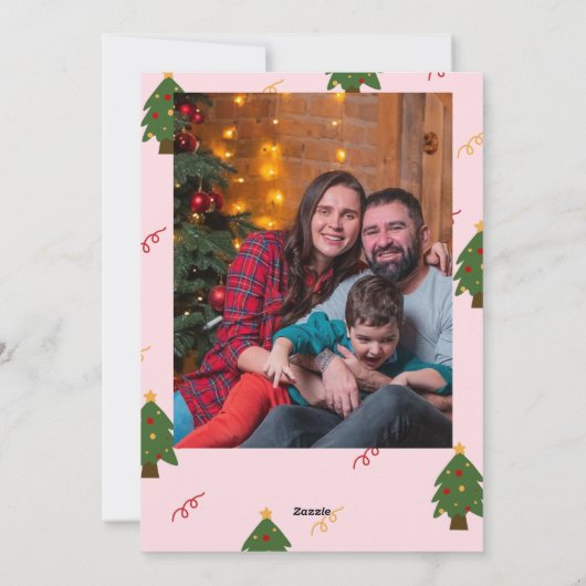 手で引かれたクリスマスと新年の願いドードル シーズンカード (裏面)