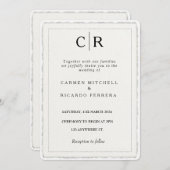 手で引フェイクき裂いたスクリプモダントのエッジ招待状 招待状 (正面/裏面)