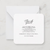 手で手紙を書いた結婚式の日の写真ありがとう ノートカード (裏面)