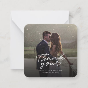 手で手紙を書いた結婚式の日の写真ありがとう ノートカード