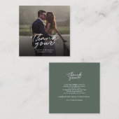 手で手紙を書いた結婚式の日の写真ありがとう ノートカード (正面/裏面)